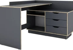 Winkelschreibtisch BELFAST anthrazit Eiche Optik B/H/T: ca. 129x83,5x105 cm