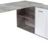 Winkelschreibtisch Beton Optik weiß B/H/T: ca. 138x74x138 cm