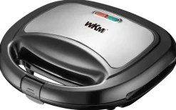 WKM Sandwichtoaster ST-850.1 schwarz stahlfarbig Kunststoff Metall B/H/T: ca. 23,5x7,7x21 cm