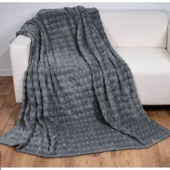 Wohndecke anthrazit Polyester B/L: ca. 150x200 cm