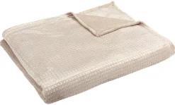 Wohndecke beige Polyester B/L: ca. 180x210 cm