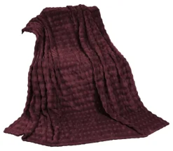 Wohndecke bordeauxrot Polyester B/L: ca. 150x200 cm