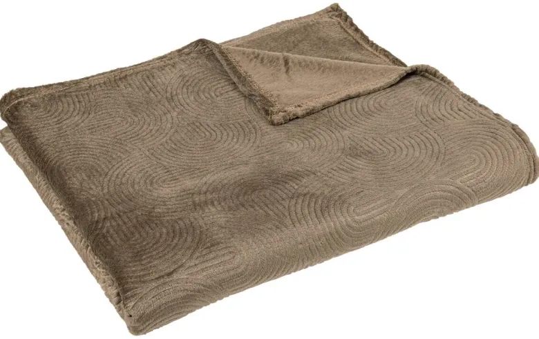 Wohndecke braun Polyester B/L: ca. 180x210 cm