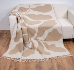 Wohndecke creme Baumwolle B/L: ca. 150x200 cm