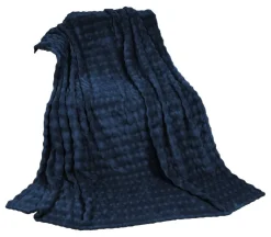 Wohndecke dunkelblau Polyester B/L: ca. 150x200 cm