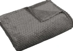 Wohndecke Flanell anthrazit Polyester B/L: ca. 140x200 cm
