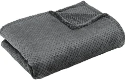 Wohndecke Flanell anthrazit Polyester B/L: ca. 220x240 cm