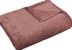 Wohndecke Flanell beere Polyester B/L: ca. 140x200 cm