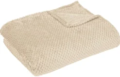 Wohndecke Flanell beige Polyester B/L: ca. 220x240 cm