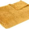 Wohndecke Flanell curry Polyester B/L: ca. 220x240 cm