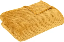 Wohndecke Flanell curry Polyester B/L: ca. 220x240 cm