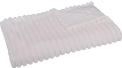 Wohndecke Luxus Flanell offwhite Polyester B/L: ca. 140x200 cm