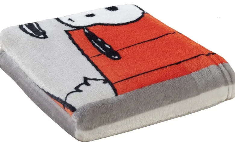 Wohndecke Peanuts grau Polyester B/L: ca. 125x150 cm