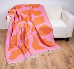 Wohndecke pink Baumwolle B/L: ca. 150x200 cm