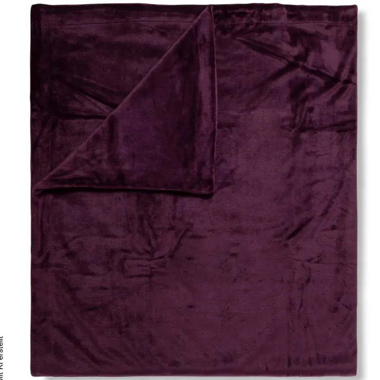 Wohndecke Polysamt bordeaux Polyester B/L: ca. 160x180 cm