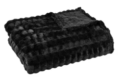 Wohndecke schwarz Polyester B/L: ca. 160x220 cm