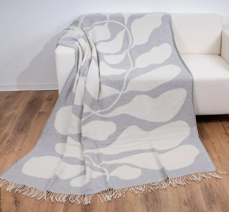 Wohndecke silber Baumwolle B/L: ca. 150x200 cm