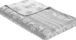 Wohndecke silber Polyester B/L: ca. 150x200 cm