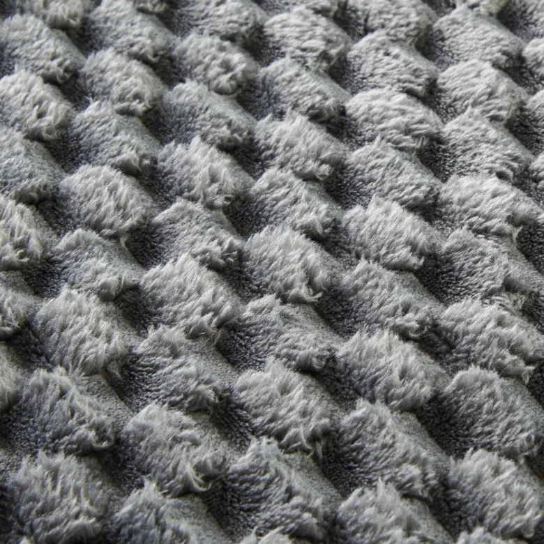 Wohndecke Wabe anthrazit Polyester B/L: ca. 150x200 cm