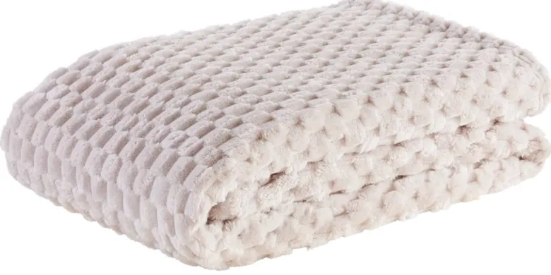 Wohndecke Wabe beige Polyester B/L: ca. 150x200 cm