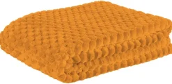 Wohndecke Wabe orange Polyester B/L: ca. 150x200 cm