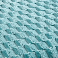 Wohndecke Wabe petrol Polyester B/L: ca. 150x200 cm