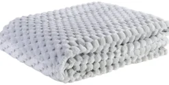 Wohndecke Wabe silber Polyester B/L: ca. 150x200 cm