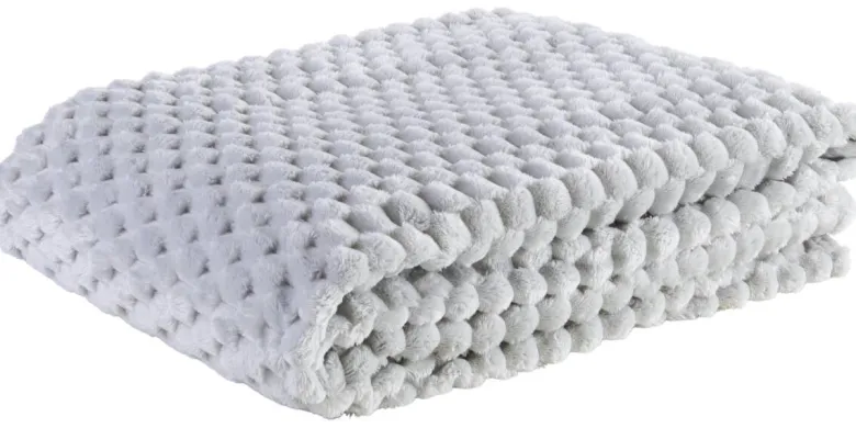 Wohndecke Wabe silber Polyester B/L: ca. 150x200 cm