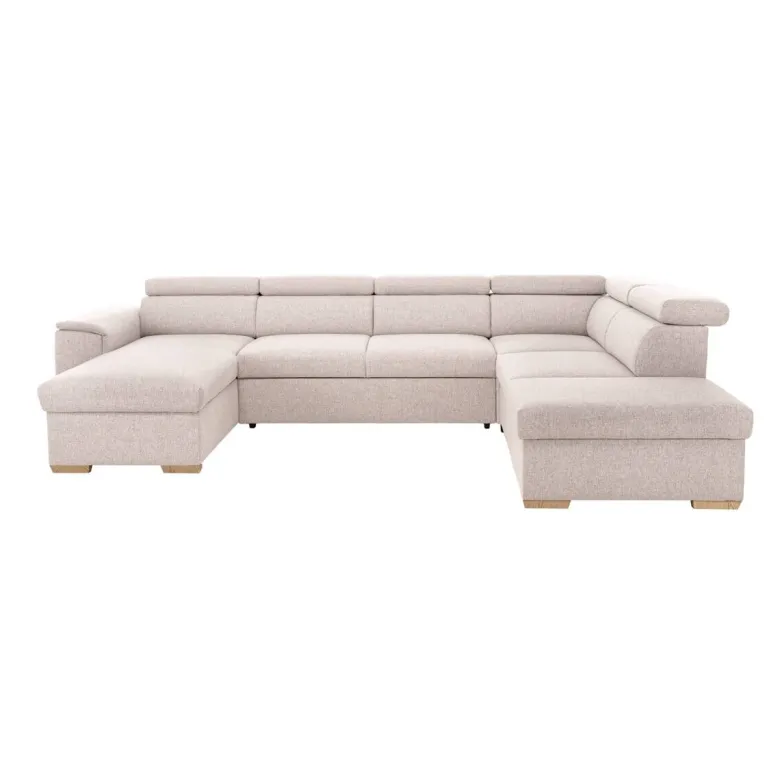 Wohnlandschaft beige Webstoff B/H/T: ca. 326x94x216 cm