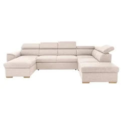 Wohnlandschaft beige Webstoff B/H/T: ca. 326x94x216 cm