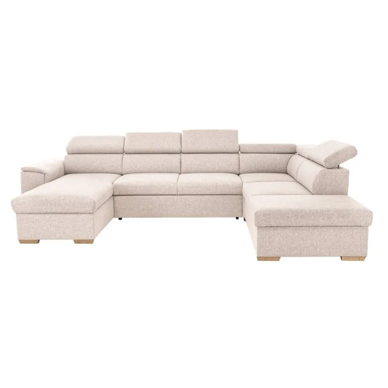 Wohnlandschaft beige Webstoff B/H/T: ca. 326x94x216 cm