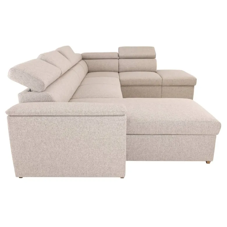 Wohnlandschaft beige Webstoff B/H/T: ca. 326x94x216 cm