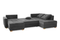 Wohnlandschaft grau Microfaser B/H/T: ca. 313x92x200 cm