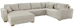 Wohnlandschaft Greige Microfaser B/H/T: ca. 379x86x227 cm