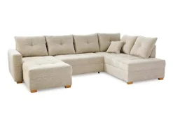 Wohnlandschaft Greige Microfaser B/H/T: ca. 313x92x200 cm