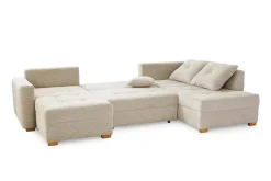 Wohnlandschaft Greige Microfaser B/H/T: ca. 313x92x200 cm