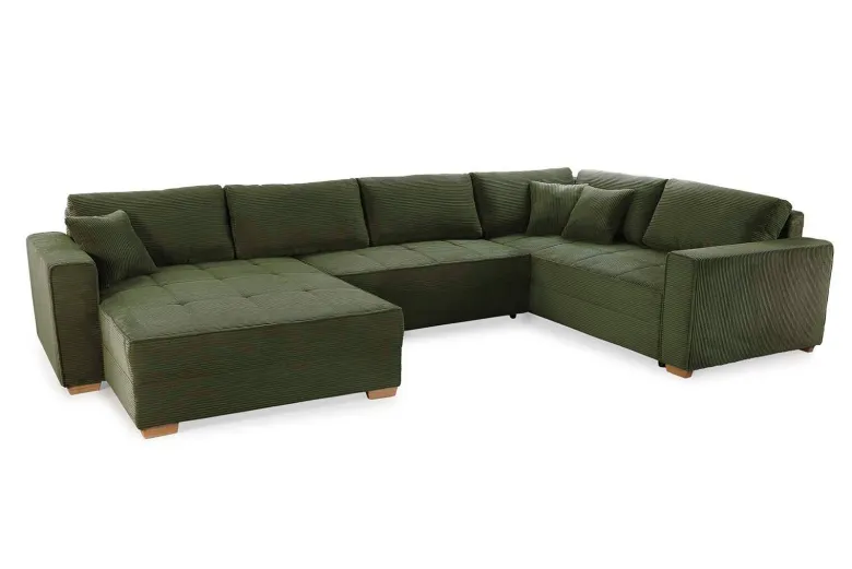 Wohnlandschaft grün Microfaser B/H/T: ca. 379x86x227 cm