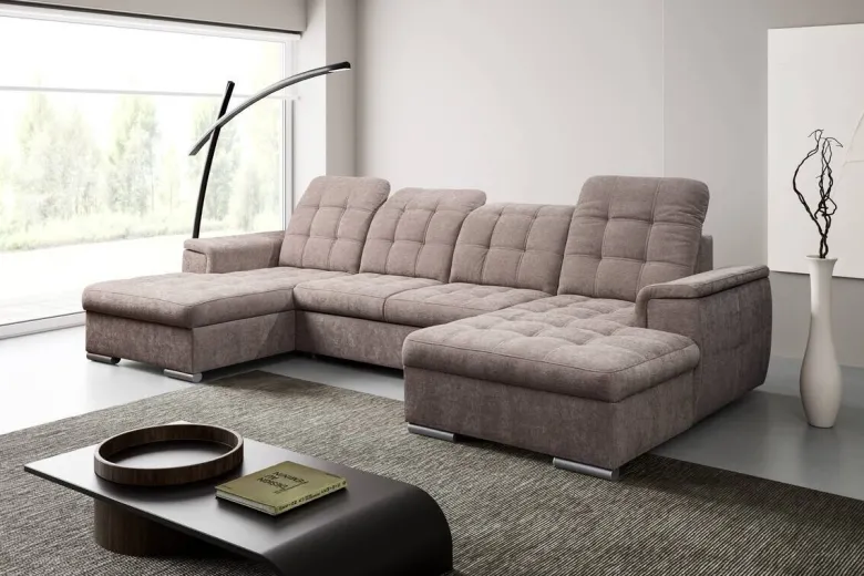 Wohnlandschaft Nadja stone Microfaser B/H/T: ca. 330x105x174 cm