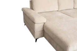 Wohnlandschaft Sara U beige Microfaser B/H/T: ca. 333x87x189 cm