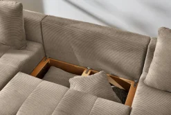 Wohnlandschaft taupe Microfaser B/H/T: ca. 313x92x200 cm