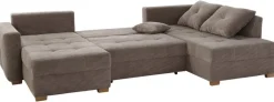 Wohnlandschaft taupe Microfaser B/H/T: ca. 313x92x200 cm