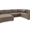 Wohnlandschaft taupe Microfaser B/H/T: ca. 379x86x227 cm