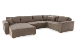 Wohnlandschaft taupe Microfaser B/H/T: ca. 379x86x227 cm