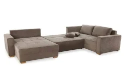 Wohnlandschaft taupe Microfaser B/H/T: ca. 379x86x227 cm