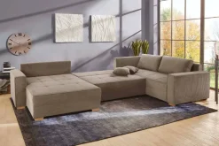 Wohnlandschaft taupe Microfaser B/H/T: ca. 379x86x227 cm