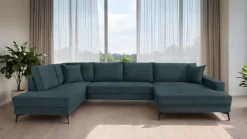 Wohnlandschaft Zero azur Microfaser B/H/T: ca. 362x86x195 cm