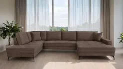 Wohnlandschaft Zero braun Microfaser B/H/T: ca. 362x86x195 cm