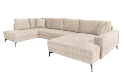 Wohnlandschaft Zero creme Microfaser B/H/T: ca. 362x86x195 cm