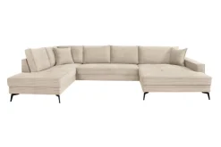 Wohnlandschaft Zero creme Microfaser B/H/T: ca. 362x86x195 cm