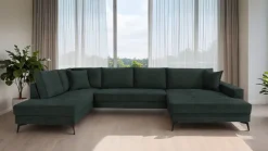 Wohnlandschaft Zero dunkelgrün Microfaser B/H/T: ca. 362x86x195 cm